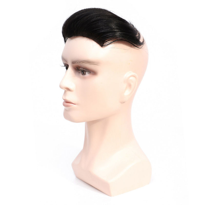 Φυσικό χρώμα Τούπη ανδρών με Custom Slicked Back Style 100% Ανθρώπινη μαλλιά Δαντέλα Topper