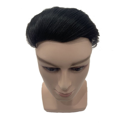 Φυσικό χρώμα Τούπη ανδρών με Custom Slicked Back Style 100% Ανθρώπινη μαλλιά Δαντέλα Topper