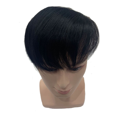 Φυσικό χρώμα Τούπη ανδρών με Custom Slicked Back Style 100% Ανθρώπινη μαλλιά Δαντέλα Topper