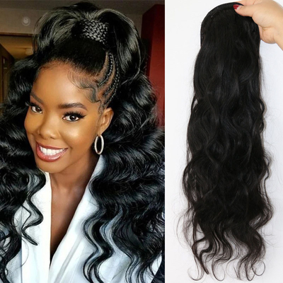 Προσαρμοσμένο Body Wave Wrap μαύρο μαλλί με πλεονέκτημα χωρίς ρίψη και μπλέξιμο