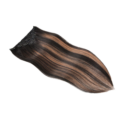 Virgin Highlight Remy Hair Clip In Extensions 7-9 κομμάτια για φυσικά πραγματικά ωμά μαλλιά