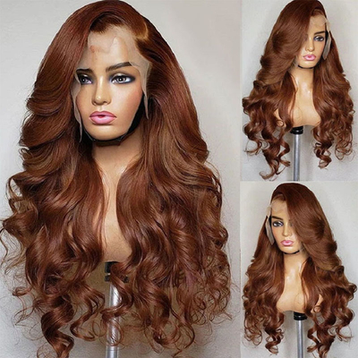 Remy Hair Top Grade Βραζιλιάνος 13*4 Highlight Περούκα με χρώμα τζίντζερ HD Δαντέλα Μπροστά