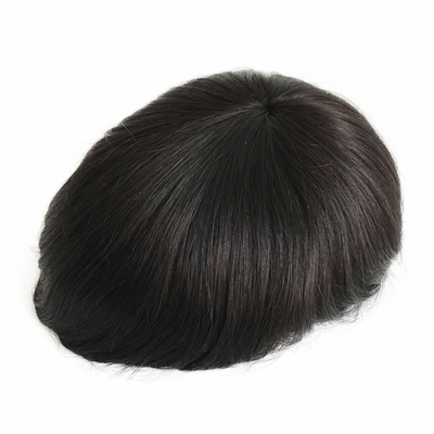 6 ιντσών Ultra Hold Super Thin PU Skin Fine Mono Base Undetectable Light Remy Short Human Hair Τούπη