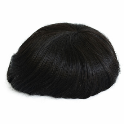 6 ιντσών Ultra Hold Super Thin PU Skin Fine Mono Base Undetectable Light Remy Short Human Hair Τούπη