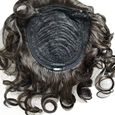 Πλήρης κάλυψη και στυλ σγουροκέφαλο Remy hair toppers με φυσικά ανθρώπινα μαλλιά της Βραζιλίας