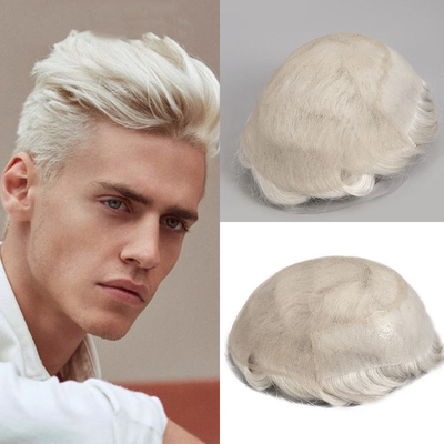Δεξιά Τουπί Σχεδιασμός Ρωσικό χέρι δεμένο Full Scalp HD Δαντέλα Ανθρώπινο σύστημα μαλλιών Peric παρθένα μαλλιά