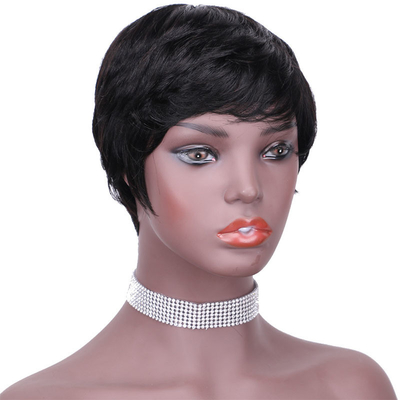 Προσαρμοσμένο λογότυπο Raw Natural Short Pixie Cut Human Hair Wig για φυσική εμφάνιση 250g-450g