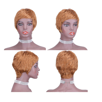 Προσαρμοσμένο λογότυπο Raw Natural Short Pixie Cut Human Hair Wig για φυσική εμφάνιση 250g-450g