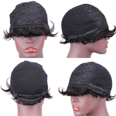Προσαρμοσμένο λογότυπο Raw Natural Short Pixie Cut Human Hair Wig για φυσική εμφάνιση 250g-450g
