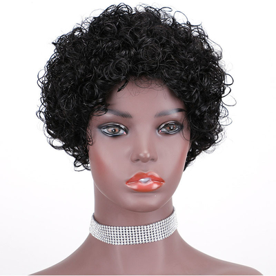Προσαρμοσμένο λογότυπο Raw Natural Short Pixie Cut Human Hair Wig για φυσική εμφάνιση 250g-450g