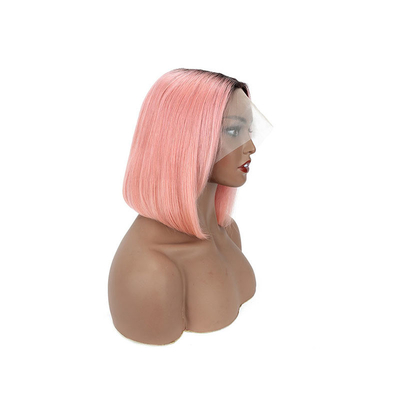 100% Ανθρώπινα μαλλιά Ombre Grey Short Bob Cut Pre Plucked HD Lace Προσωπικές περούκες 250% πυκνότητα