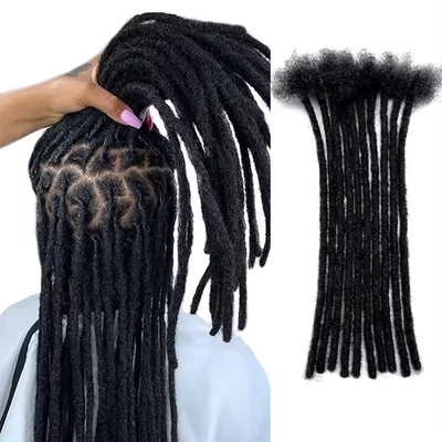 Ανθρώπινα μαλλιά επέκταση Dreadlocks στυλ με σγουρά άκρα Μαύρα μαλλιά στυλ Dreadlocks