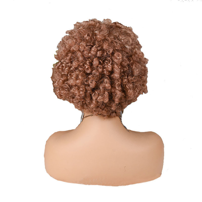 Ελαφριά υφή Pixie Cut Wig Φυσική Remy Ανθρώπινα μαλλιά Κοντά Κουροκέφαλα Προεπιλεγμένα με Bangs