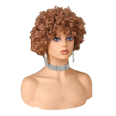 Ελαφριά υφή Pixie Cut Wig Φυσική Remy Ανθρώπινα μαλλιά Κοντά Κουροκέφαλα Προεπιλεγμένα με Bangs