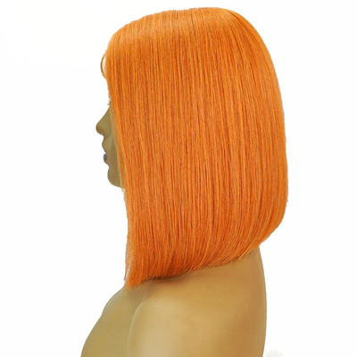 Διαφανής δαντέλα 150% πυκνότητα Remy Hair Highlight Πορτοκαλί ευθεία Bob περούκες με μωρά μαλλιά