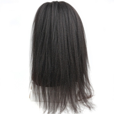 12-14 ιντσών Ιταλικό Raw Pre Pluck Yaki Kinky Στενό 360 HD Ελβετικό Full Lace Μετωπική Παπούτσι Ανθρώπινου Μαλλιού
