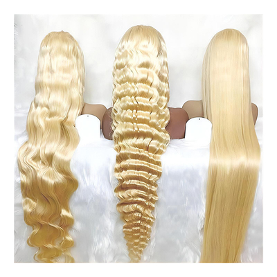 Κινέζικα μαλλιά 613 Ξανθιά 13X6 Hd Full Lace Frontal Raw Human Hair Wig με μωρά μαλλιά