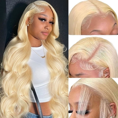 Κινέζικα μαλλιά 613 Ξανθιά 13X6 Hd Full Lace Frontal Raw Human Hair Wig με μωρά μαλλιά