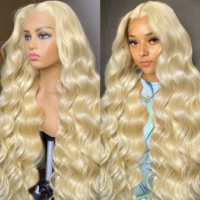 Κινέζικα μαλλιά 613 Ξανθιά 13X6 Hd Full Lace Frontal Raw Human Hair Wig με μωρά μαλλιά